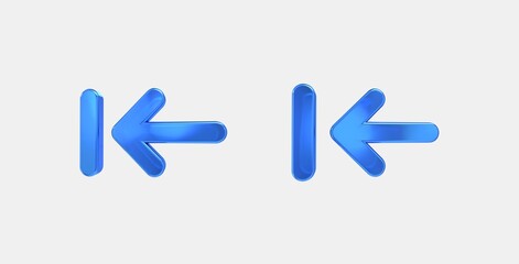 keyboard tab rtl 3D icon on isolate white background