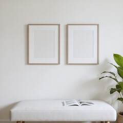 Two frame mockup in room with plant