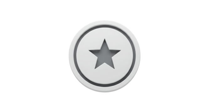 Star symbol inside a circle isolated PNG with Transparent Background