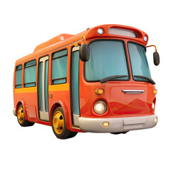 Colorful cartoon bus ready for urban travel.