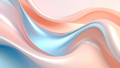 Soft Curves and Flowing Waves of Pastel Colors in Gentle Light