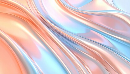 Soft Fluid Waves of Pastel Colors in Abstract Digital Design