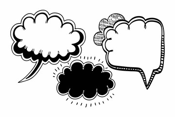 trendy hand drawn doodle speech