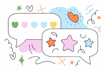 trendy hand drawn doodle speech