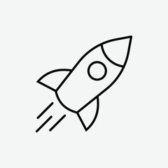 Fototapeta premium ector icon of a rocket with fork and spoon design, symbolizing food delivery or culinary exploration. Ideal for food apps, restaurants, and delivery startups.