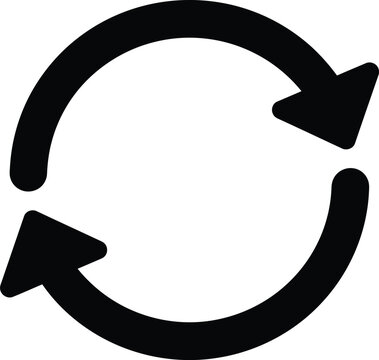 A circular arrow represents refresh and reload isolated on white background