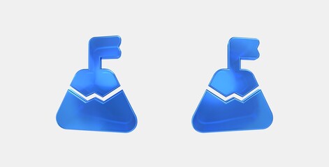 mountain flag 3D icon on isolate white background