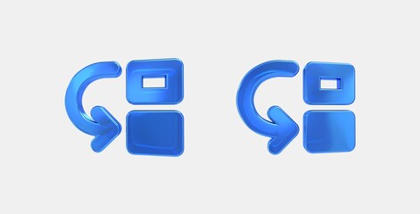 move down 3D icon on isolate white background