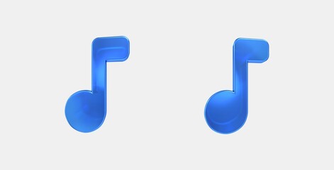 music note 3D icon on isolate white background