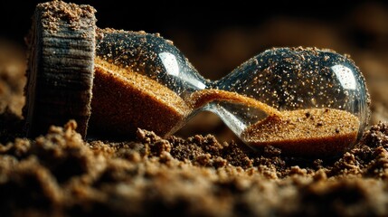 Hourglass in dirt