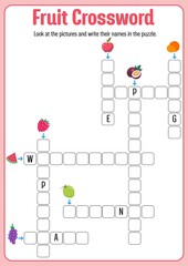Animal crossword game template illustration