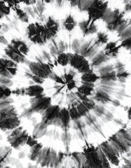 Black and White Tie Dye Pattern with Spiraled Design and Texture