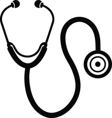 stethoscope silhouette vector art and illustration