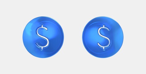 paid 3D icon on isolate white background