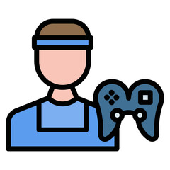 Gamer Male icon vector image. Can be used for Game Development.