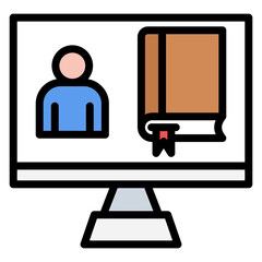 Live Lecture icon vector image. Can be used for Live Streaming.