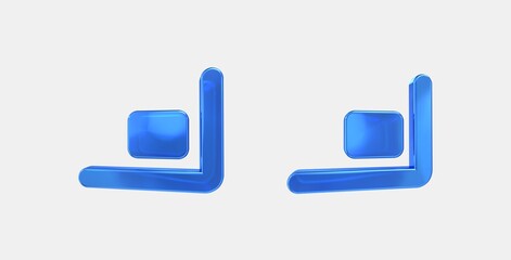 picture in picture small 3D icon on isolate white background