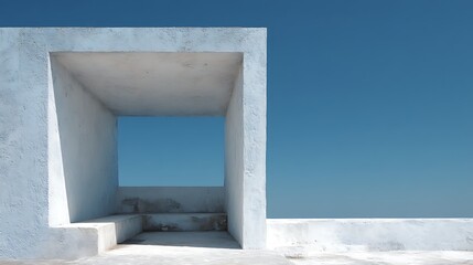 Concrete form against blue sky