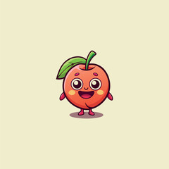 Funny doodle fruit cartoon with cute expression
