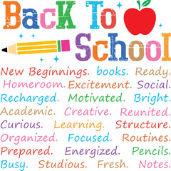 Back to School Words Svg Png, Teacher Svg, back to school png, Back to School Png,Teacher Appreciation Gift, First Day of School Png, Toddler first day of school png, toddler school png, teacher gift 