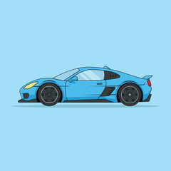 Sport Car Racing Cartoon Vector Icon Illustration. Transportation Object Icon Concept Isolated Premium Vector. Flat Cartoon Style