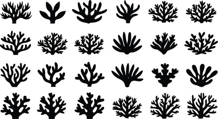 Vintage floral vector silhouettes: a seamless black pattern of decorative plant and flower elements perfect for tattoos, ornaments, or wallpaper designs