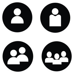 Black People Icon Set  User Profile and Group Vector