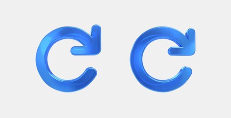 refresh 3D icon on isolate white background