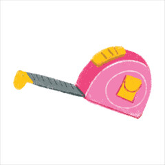 Tape Measure Illustration with crayon style editable for cards, poster decorations, t-shirt prints, stickers, icons and others