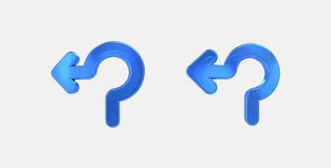 roundabout left 3D icon on isolate white background