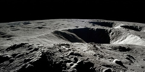 Moon surface background panorama wallpaper generated image