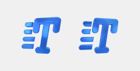 rtt 3D icon on isolate white background