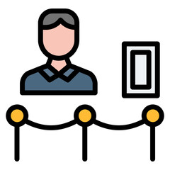 Exhibition Designer Man icon vector image. Can be used for Museum.