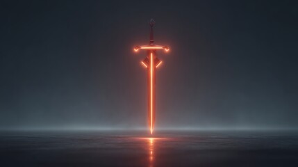 Fototapeta premium Illuminated Sword with Fire