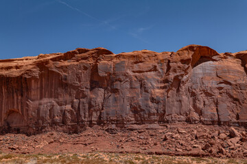 Fototapeta premium Rain God Mesa is a summit in Navajo County, Arizona, United States. hinarump Conglamerate、Moenkopi Formation、De Chelly Sandstone with Organ Rock Formation / Shale. Desert varnish