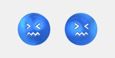 sentiment stressed 3D icon on isolate white background
