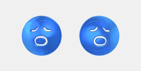 sentiment worried 3D icon on isolate white background