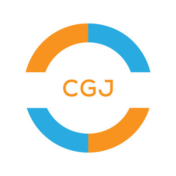 Dynamic Tech Logo Design with CGJ Letters and Abstract Motion Elements &ndash; Modern Business Identity. CGJ Letter Logo.
