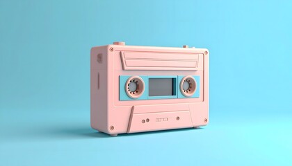 Obraz premium Retro School & Office Supplies – Pastel Isolated Vintage Elements on Light Blue Background 