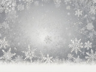 White snowflakes falling on a grey winter background image