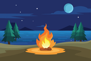 campfire in the woods