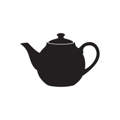 Teapot silhouette vector isolated on white background
