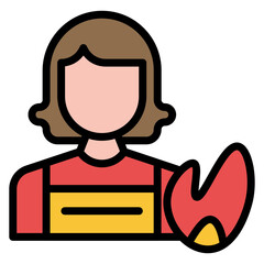 Firefighter Female icon vector image. Can be used for Emergency Service.