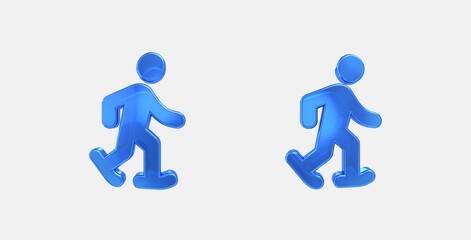 snowshoeing 3D icon on isolate white background