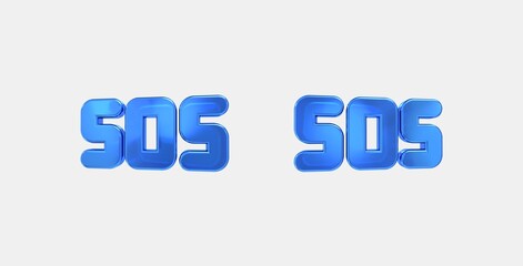 sos 3D icon on isolate white background