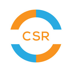 Modern CSR Circular Logo Design – Colorful Blue and Orange Business Branding Symbol. CSR Letter Logo.
