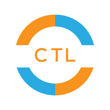 Modern CTL Circular Logo Design &ndash; Colorful Blue and Orange Business Branding Symbol. CTL Letter Logo.
