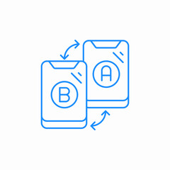 a b testing icon sign vector