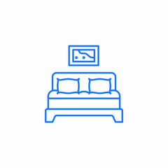 bedroom furniture icon sign vector