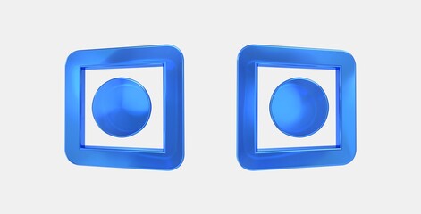 square dot 3D icon on isolate white background